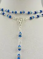 Rosenkranz Kristall Saphir Blau und Silber