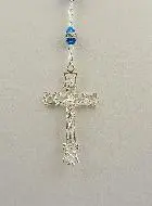 Rosenkranz Kristall Saphir Blau und Silber