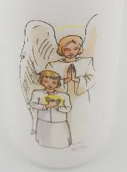 Kerze zur Erstkommunion Dankgebet - Mädchen Blond