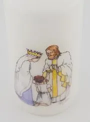 Erstkommunion Kerze Jesus und Maria - Mädchen braune Haare