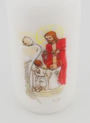 Erstkommunion Kerze Brot der Engel - Junge mit Braunem Haar