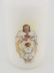 Kommunion Kerze Der Herr Jesus & Junge Braune Haare
