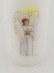 Kerze zur Firmung Ritter des Heiligen Geistes - Mädchen mit braunem Haar