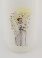 Kerze Firmung Ritter des Heiligen Geistes - Junge mit Braunen Haaren