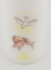 Kerze zur Firmung Zeichen des Heiligen Geistes - Blonder Junge