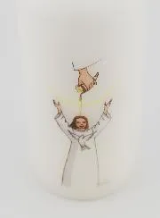 Kerze zur Firmung - Salbung mit dem Heiligen Geist Mädchen mit braunem Haar