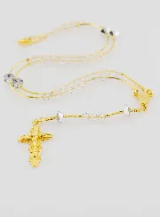 Rosenkranz aus Kristall 18 Karat Vergoldet