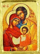 Byzantinische Ikone von der Heiligen Familie - 18 cm