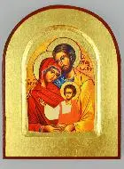 Abgerundete Byzantinische Ikone - Heilige Familie 13cm