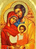 Abgerundete Byzantinische Ikone - Heilige Familie 13cm