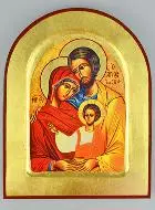Abgerundete Byzantinische Ikone - Heilige Familie von Nazareth 18cm