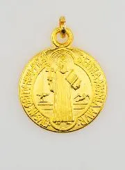 Medaille des Heiligen Benedikt - Metall Goldfarben - 22 mm