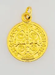 Medaille des Heiligen Benedikt - Metall Goldfarben - 22 mm