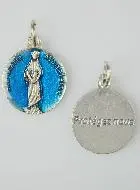 Medaille Heilige Maria Magdalena Silberfarben und Blau Emaille - 18 mm