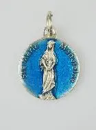 Medaille Heilige Maria Magdalena Silberfarben und Blau Emaille - 18 mm
