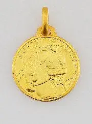 Medaille der Heiligen Johanna von Orleans Vergoldet - 16 mm