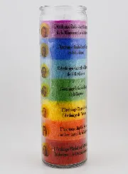 Durchgefärbte Kerze in Glas - 7 Erzengel