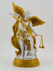 Religiöse Figur des Erzengels Michael mit Waage – 14 cm