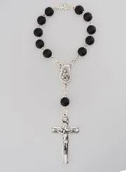 Zehner Rosenkranz Heilige Maria Schwarze Perlen und Kreuz Jesu