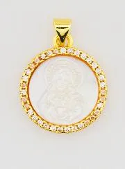 Perlmutt Anhänger Herz-Jesu - 22mm