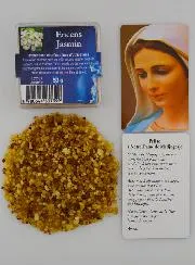 Religiöser Weihrauch Jasmin und Gebet Muttergottes von Medjugorje