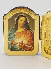 Diptychon Ikone zur Firmung - Heiliges Herz Jesu und Heiliger Geist