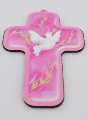 Kreuz Firmung - Heilig Geist Taube - Rosa