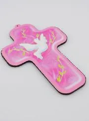 Kreuz Firmung - Heilig Geist Taube - Rosa