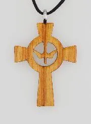 Anhänger Kreuz Firmung aus Holz - Heiliger Geist