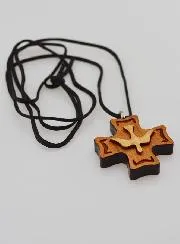 Anhänger Kreuz Firmung aus Holz - Heiliger Geist