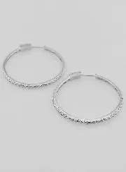 Durchbrochene Creolen Ohrringe 40mm - 925er Silber Rhodiniert