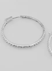 Durchbrochene Creolen Ohrringe 40mm - 925er Silber Rhodiniert