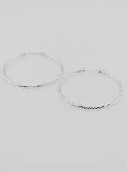 Gedrehte Creolen Ohrringe aus Rhodiniertem 925er Silber - 40mm