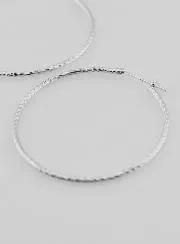 Gedrehte Creolen Ohrringe aus Rhodiniertem 925er Silber - 40mm