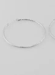 Gedrehte Creolen Ohrringe aus Rhodiniertem 925er Silber - 40mm