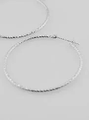 Gehämmerte Creolen Ohrringe aus Rhodiniertem 925er Silber - 40mm