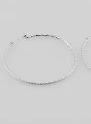 Gehämmerte Creolen Ohrringe aus Rhodiniertem 925er Silber - 40mm