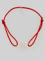 Armband Silber und Kordel – Kreuz von Okzitanien