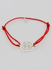 Armband Silber und Kordel – Kreuz von Okzitanien