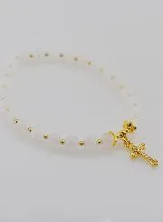 Armband Mondstein und Kreuz - 6mm