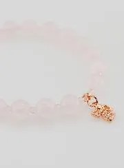 Rosenquarz Armband 8mm und Strass Engel