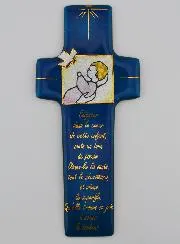 Taufkreuz für Mädchen und Gebet in Emaille von Libanon