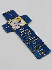 Taufkreuz für Mädchen und Gebet in Emaille von Libanon