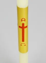 Taufkerze Elfenbein und Gold - 50cm