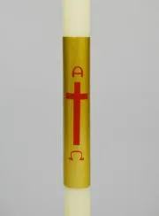 Taufkerze Elfenbein und Gold - 50cm