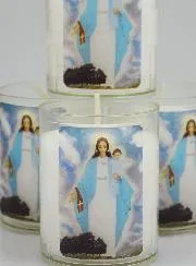 Set 4 Votivkerzen Gottesmutter von Garabandal