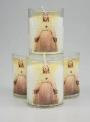 Set 4 Votivkerzen Gottesmutter von Pellevoisin