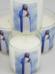 Set 4 Votivkerzen Gottesmutter von Kibeho
