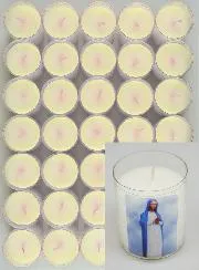 Set 24 Votivkerzen Gottesmutter von Kibeho