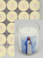 Set 48 Votivkerzen Gottesmutter von Kibeho